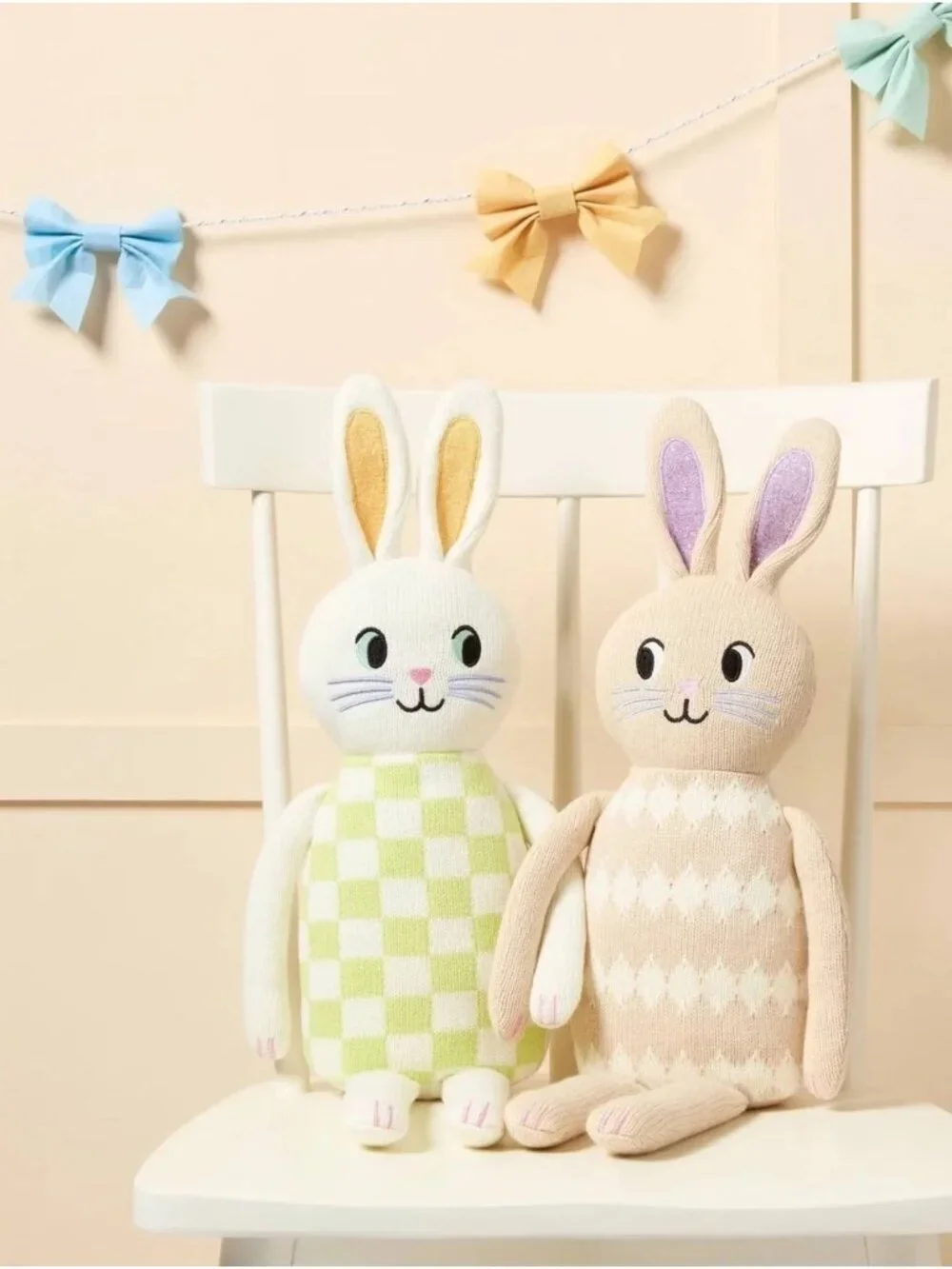 Target Easter Knit Bunny White and Green - Spritz™ Mantel Shelf Decor